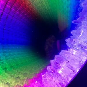 Quartz Kaleidoscope Infinity Mirror wall Art by Nicky Alice LED Rainbow Crystal Glass