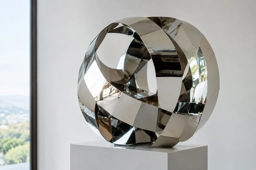 Handcrafted Mirror Sculpture and the Fourth Dimension