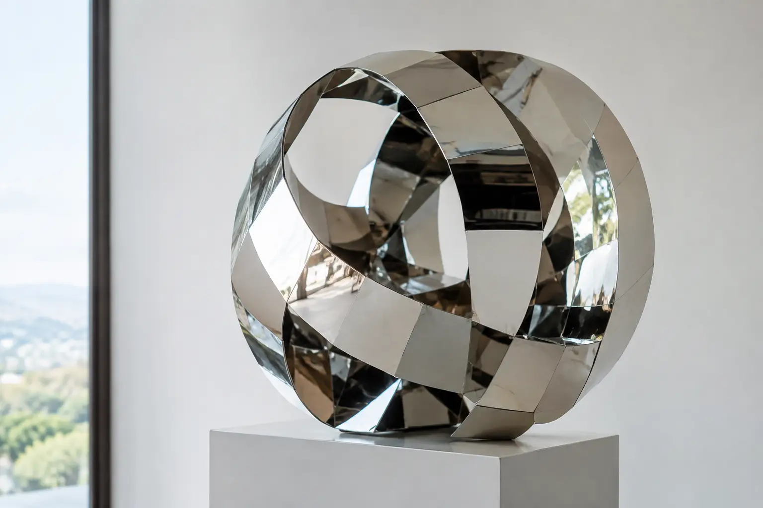 Handcrafted Mirror Sculpture and the Fourth Dimension