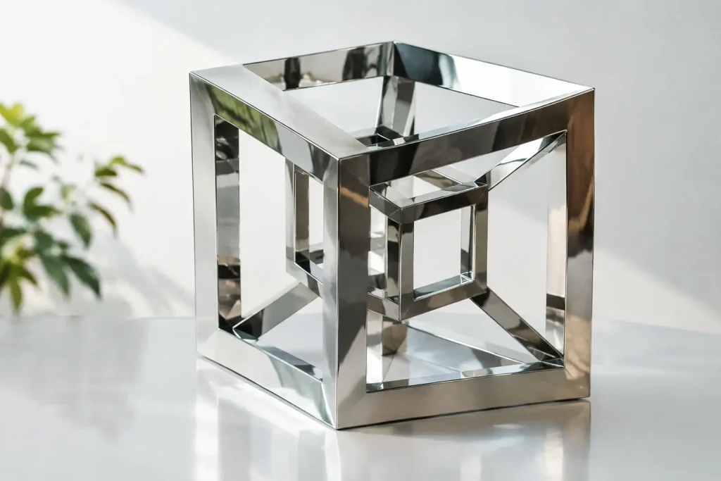 Mirror Sculpture and the Shape of a Tesseract